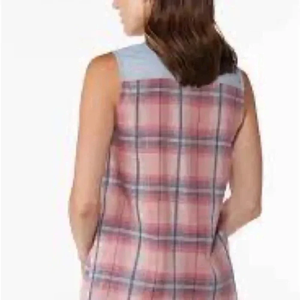 ❄️ Cato | Plaid Vest Gypsum Red Various Sizes Available Linen - Picture 4 of 4